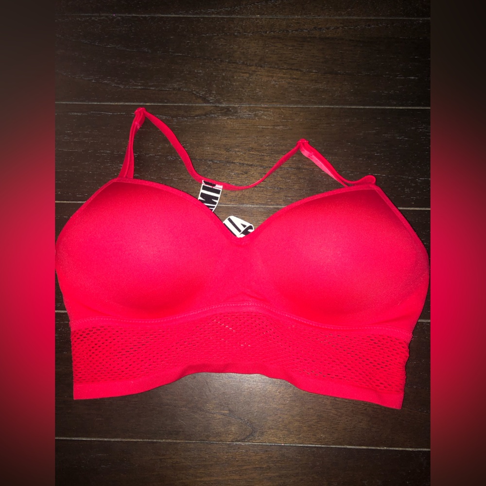 Red sports bra